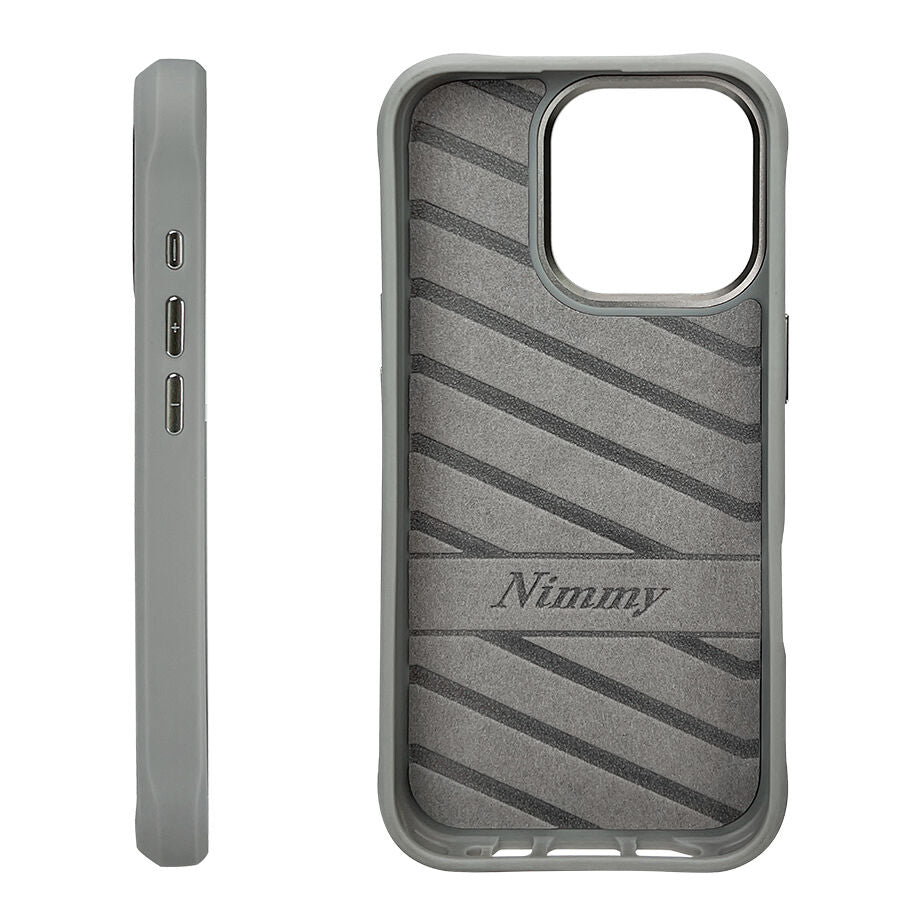 iPhone 16 Pro Nimmy Embroidery Chain Series Back Cover - Gray Dog