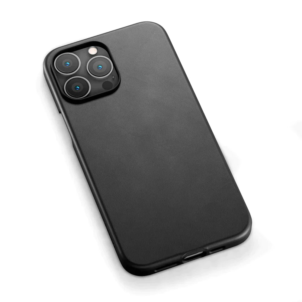 iPhone 13 Pro Kzdoo Noble Series Leather Back Cover Case - Black