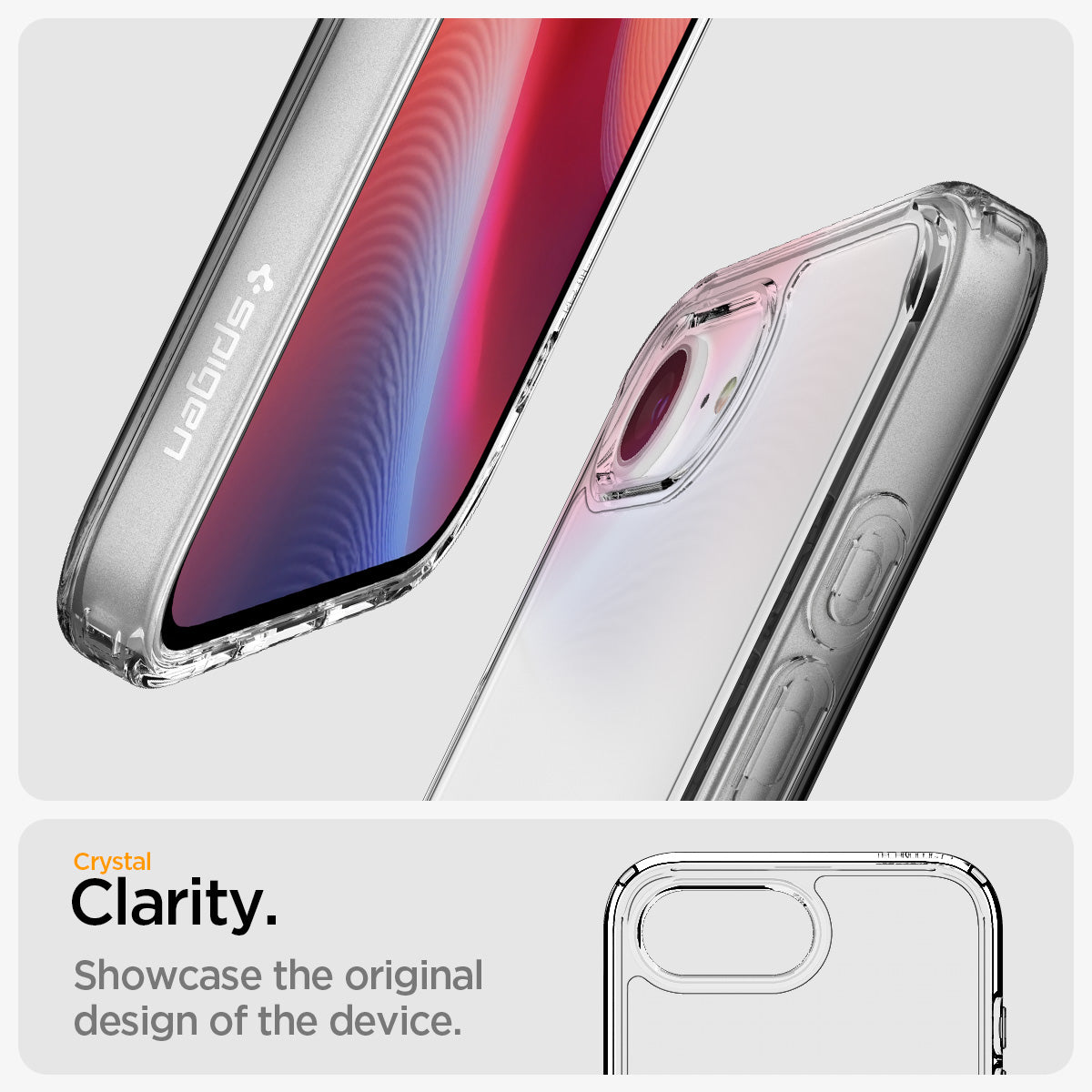 iPhone 16e Hybrid Cristal Clear Back Cover Case - Transparent