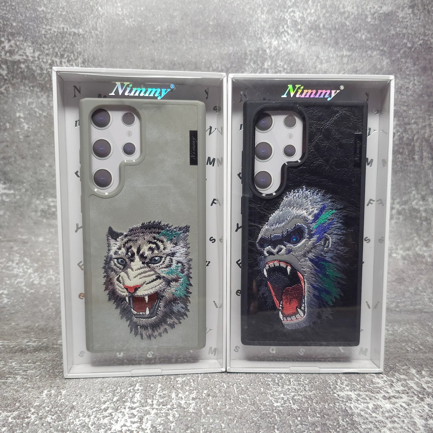 Samsung Galaxy S24 Ultra Nimmy Embroidery Leather Back Cover Case - Tiger