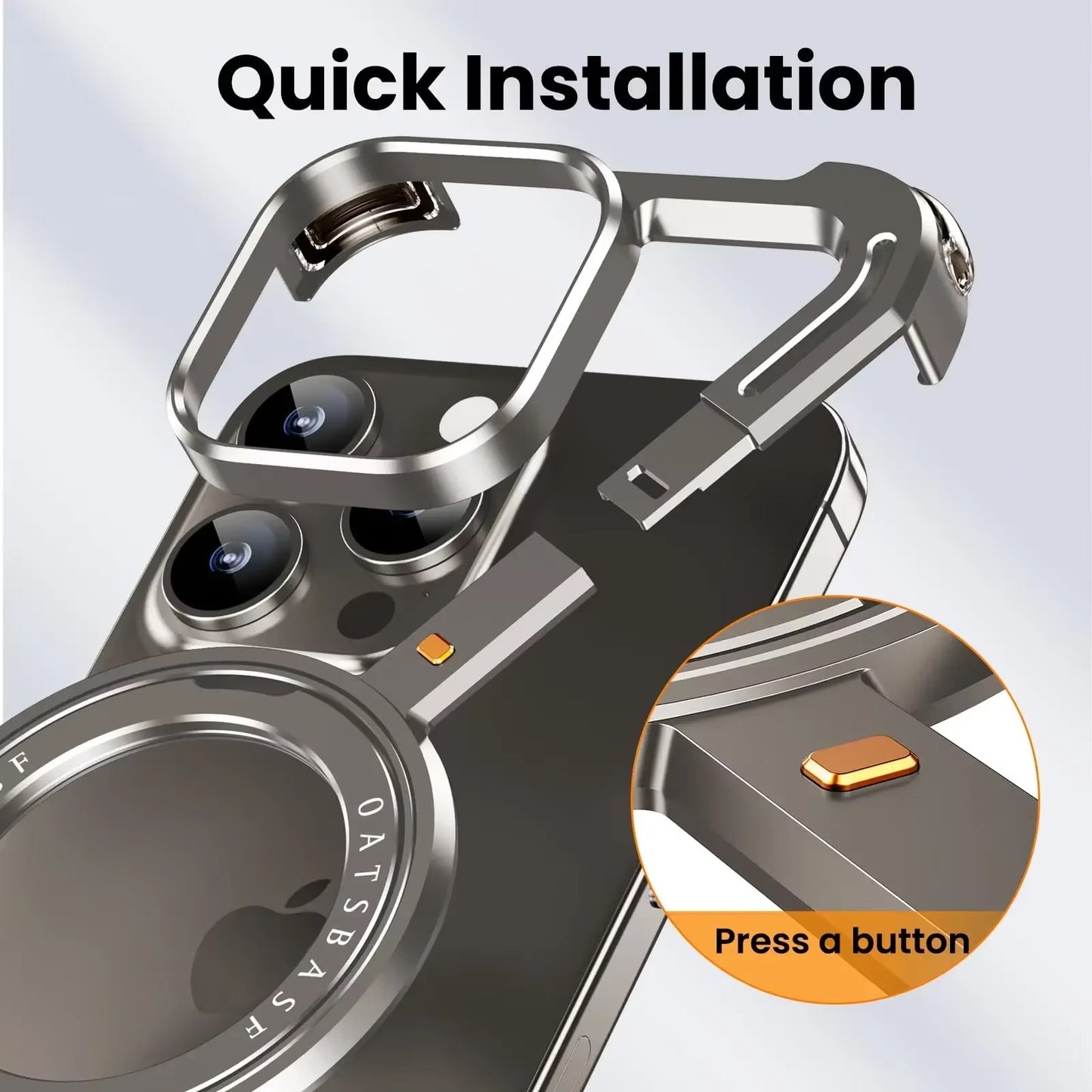 iPhone 16 Pro Max Framless Z Shape Metal Case with 360 Magnetic Ring & Magsafe - Desert