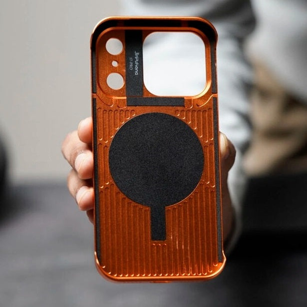 iPhone 17 Pro Max Aeroflex Aluminum Frame Leather Case with Fragrance Aroma - Orange