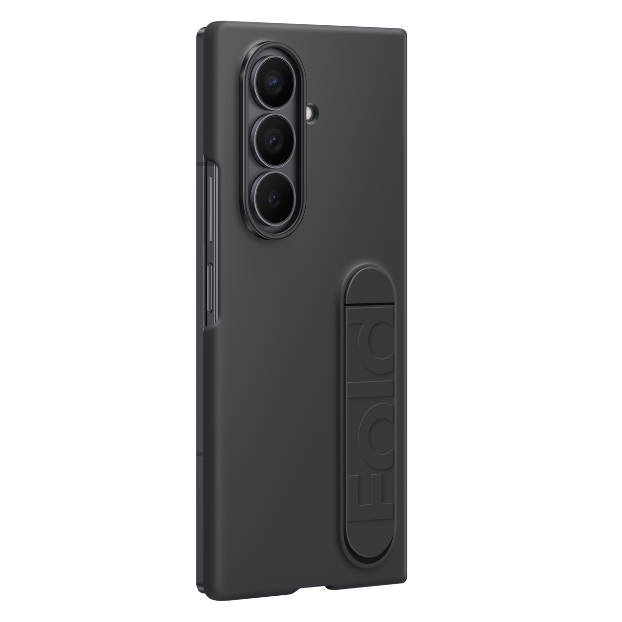 Samsung Galaxy Z Fold 7 Matte Skin Feel PC Hard Case with Kickstand - Black