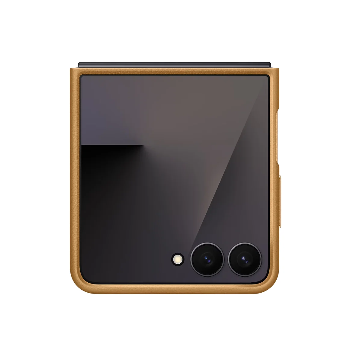 Samsung Galaxy Z Flip7 Leather Protective Shell Cover Back Cover - Tan