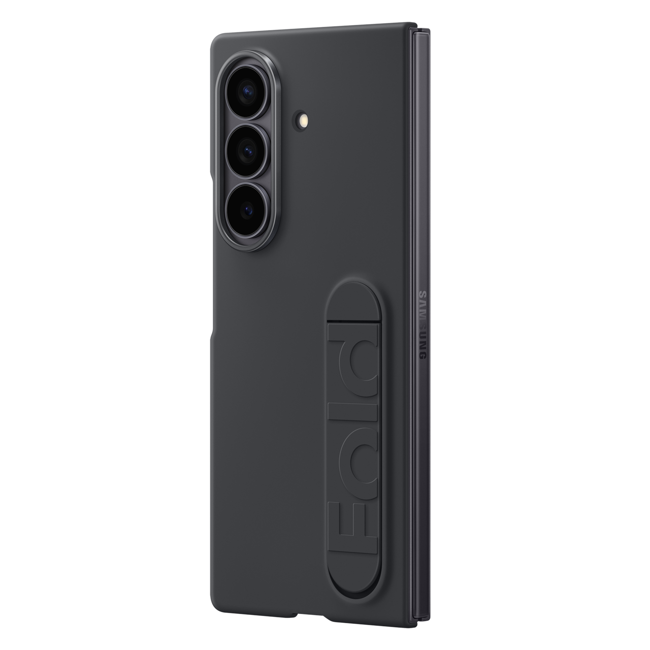 Samsung Galaxy Z Fold 7 Matte Skin Feel PC Hard Case with Kickstand - Black