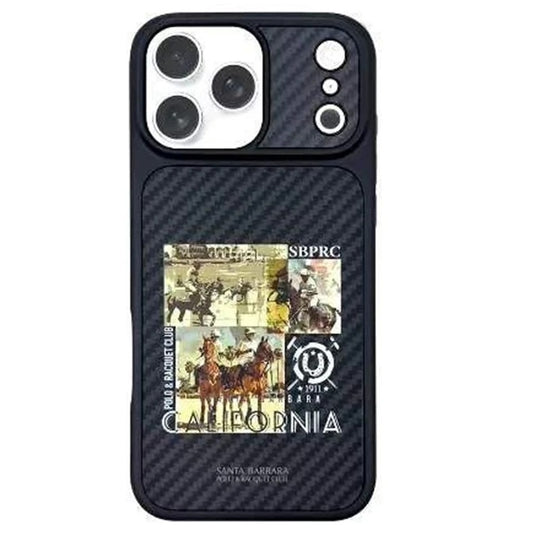 iPhone 17 Pro Carbon Case, Original Santa Barbara Elvis Series Carbon Back Cover - Black
