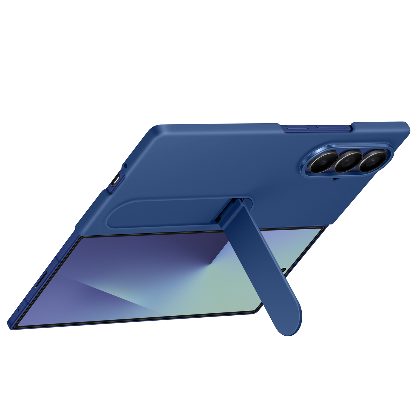 Samsung Galaxy Z Fold 7 Matte Skin Feel PC Hard Case with Kickstand - Blue