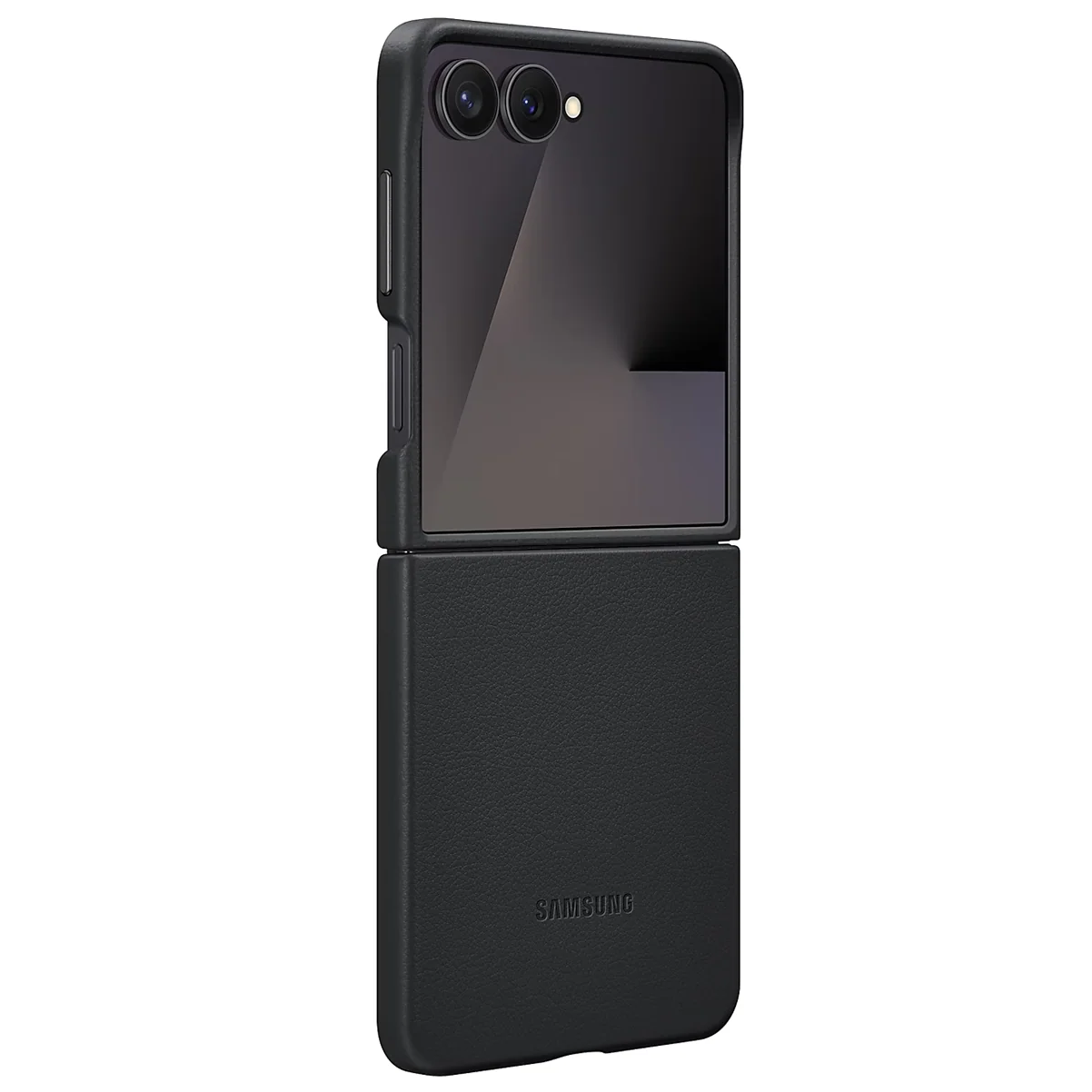 Samsung Galaxy Z Flip7 Leather Protective Shell Cover Back Cover - Black