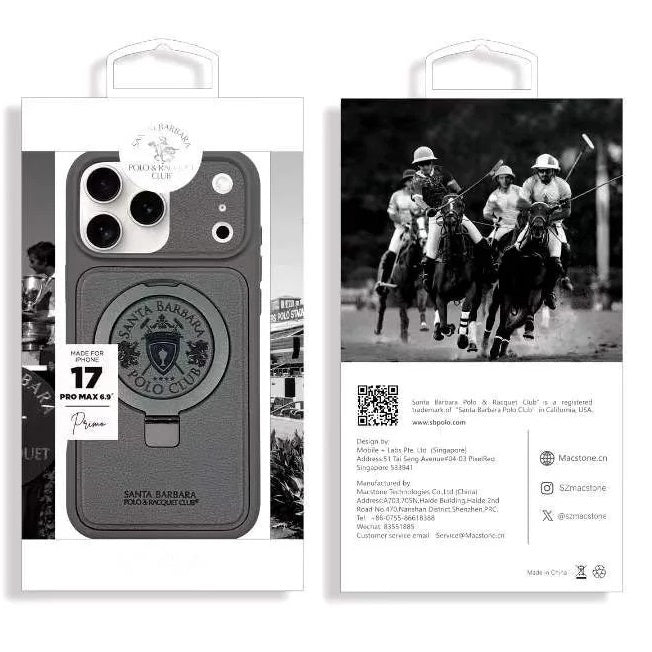 iPhone 17 Pro Leather Case, Original Santa Barbara Primo Series Leather Back Cover - Black