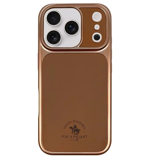 iPhone 17 Pro Max Leather Case, Original Santa Barbara Lucas Series Leather Back Cover - Brown