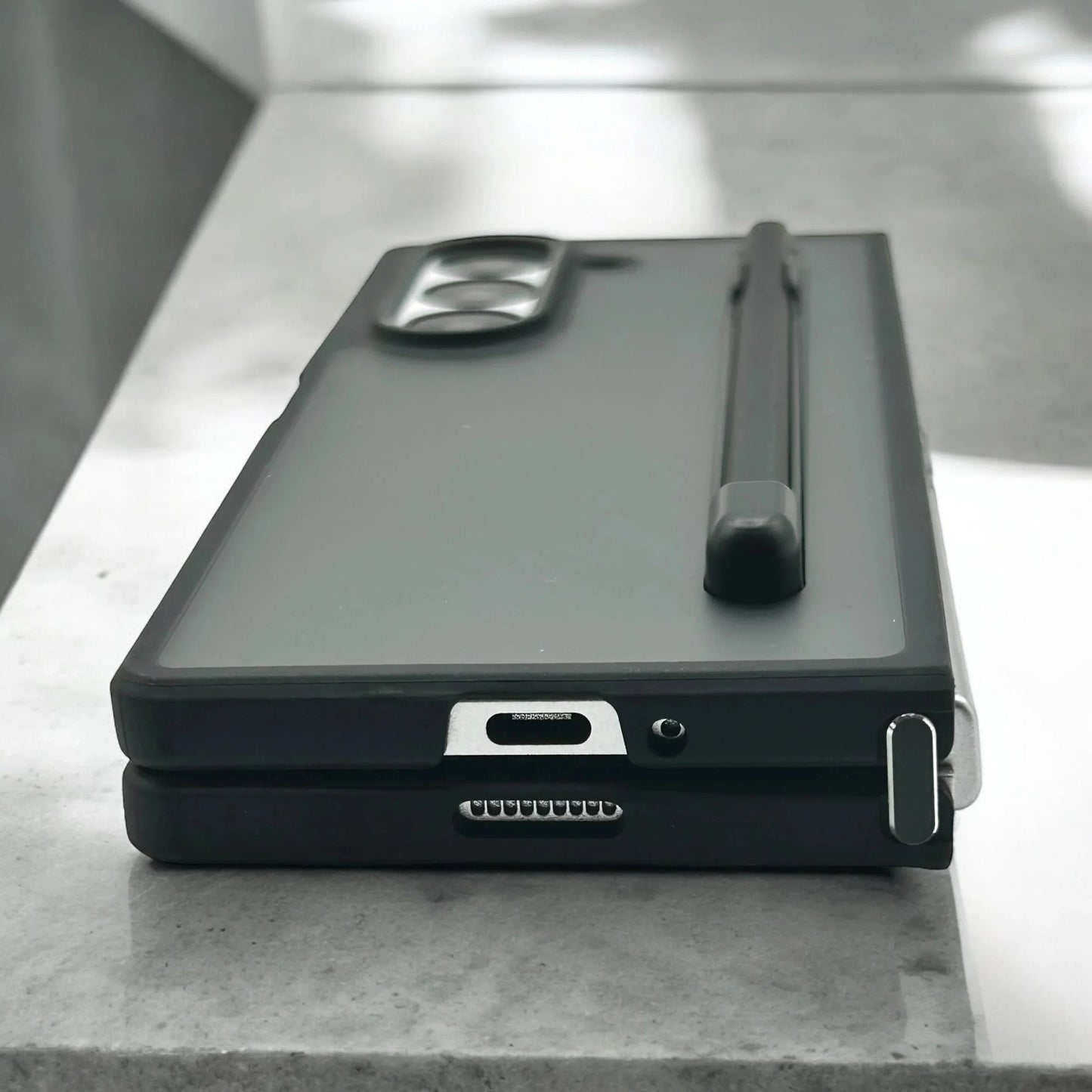 Samsung Galaxy Z Fold7 Smoke Shockproof Protection Case with Stylus - Smoke