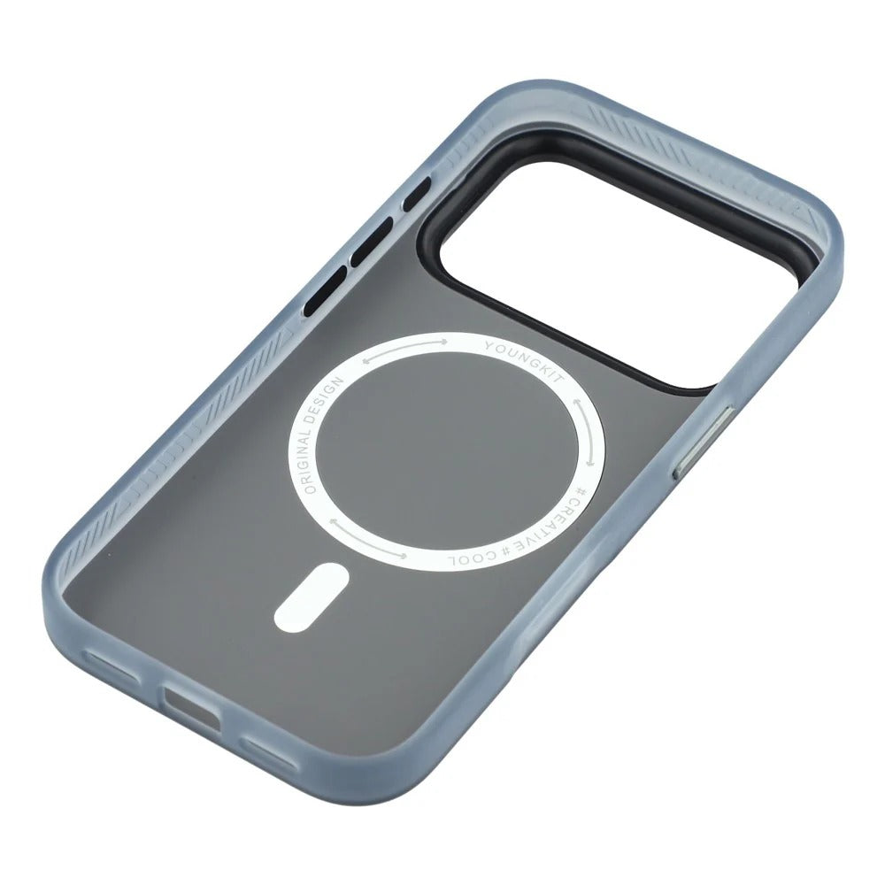 iPhone 17 Pro YOUNGKIT Case, Technology Series Matte Finish Magsafe Back Cover - Blue