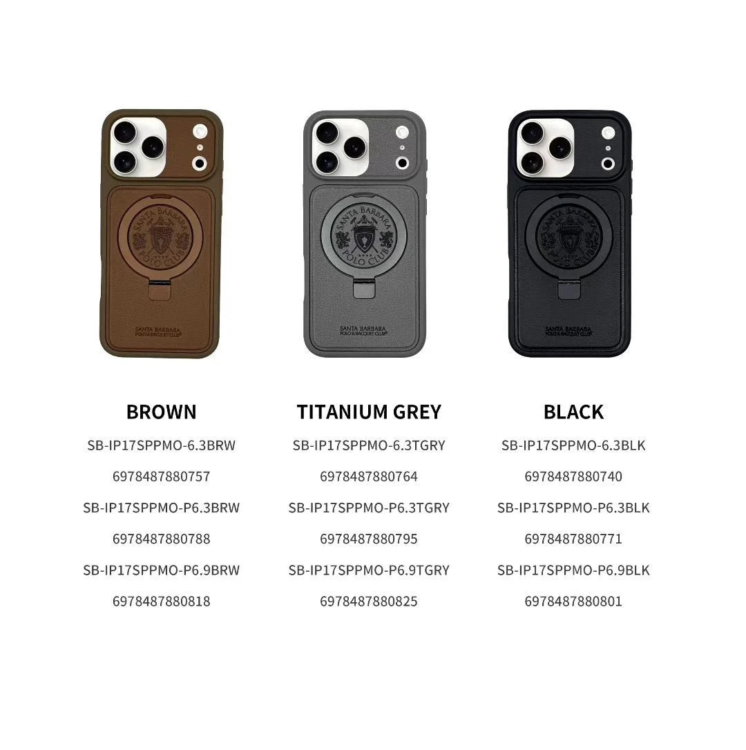 iPhone 17 Pro Leather Case, Original Santa Barbara Primo Series Leather Back Cover - Black