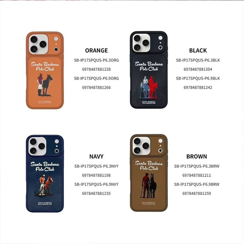 iPhone 17 Pro Leather Case, Original Santa Barbara Questa Series Leather Back Cover - Black