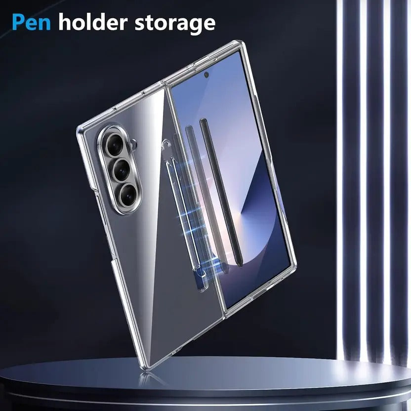 Samsung Galaxy Z Fold7 Cristal Clear Case with S Pen & Inbuilt Front Glass - Transparent