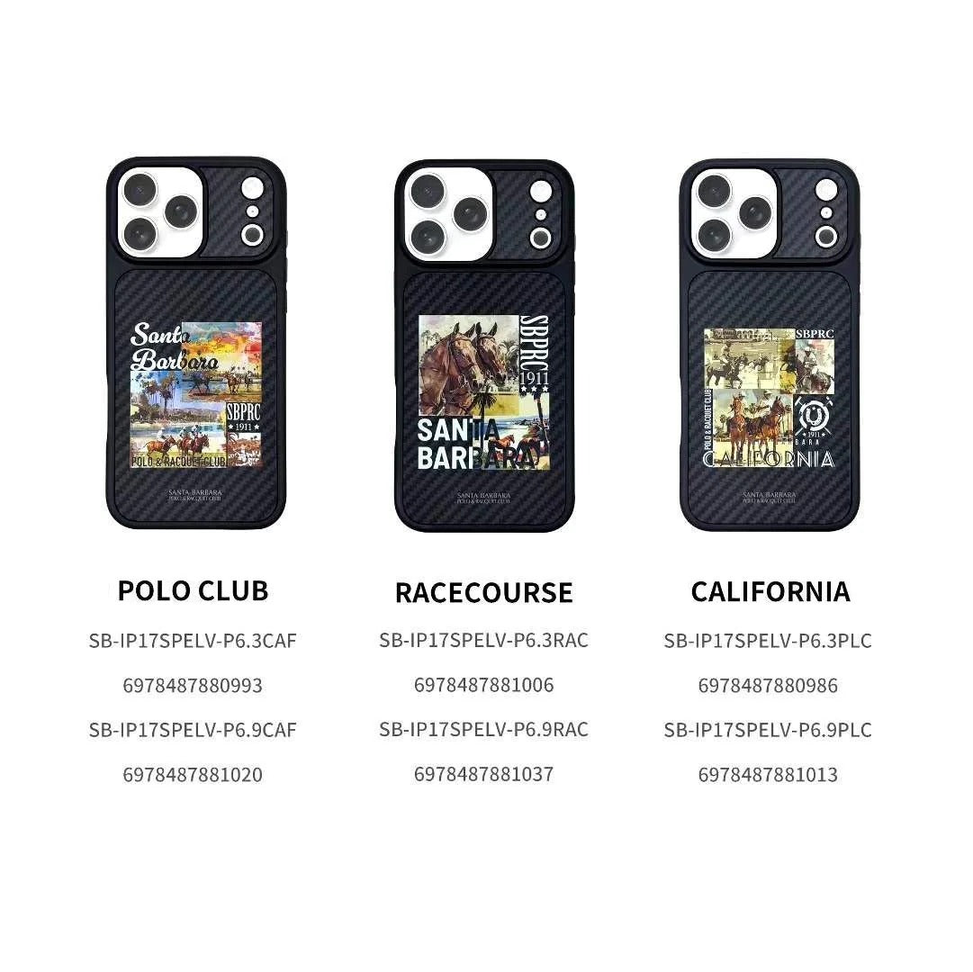 iPhone 17 Pro Carbon Case, Original Santa Barbara Elvis Series Carbon Back Cover - Black