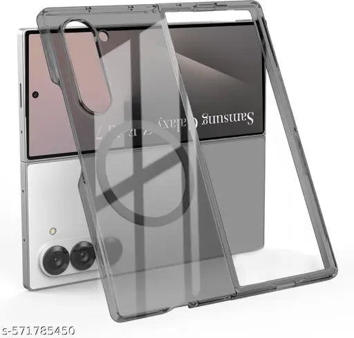 Samsung Galaxy Z Fold7 Cristal Clear Anti-Yellow Hard PC Magsafe Case - Smoke Black