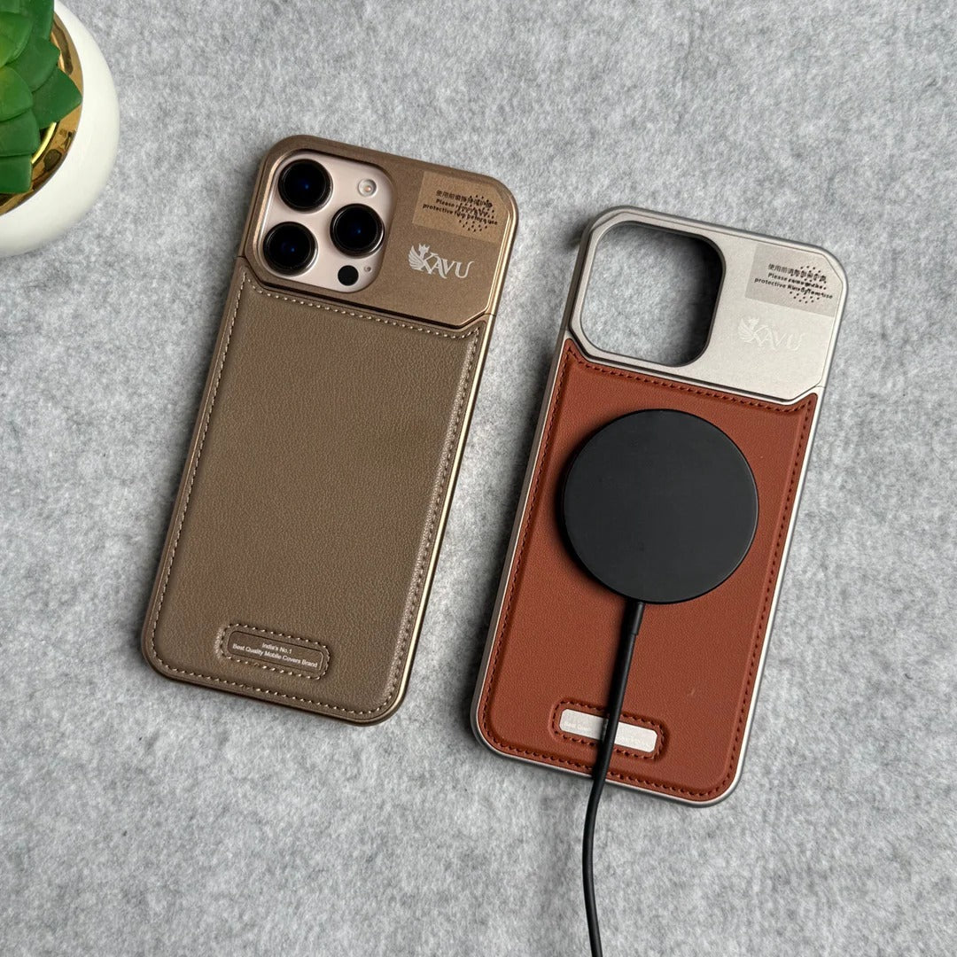 iPhone 17 Pro Max Aero Flex Metallic Leather MagSafe Case with Aroma - Orange