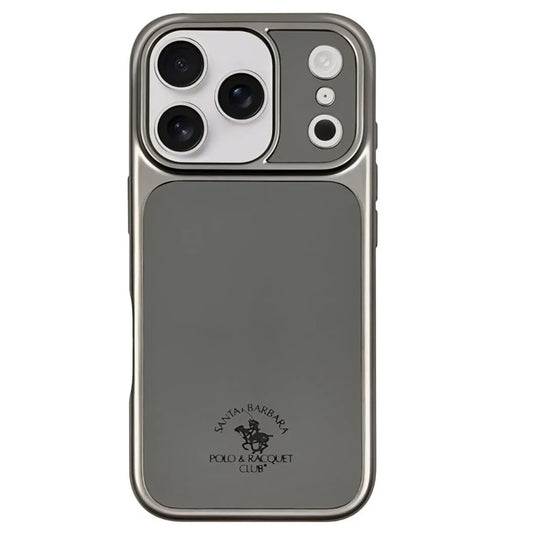 iPhone 17 Pro Max Leather Case, Original Santa Barbara Lucas Series Leather Back Cover - Gray