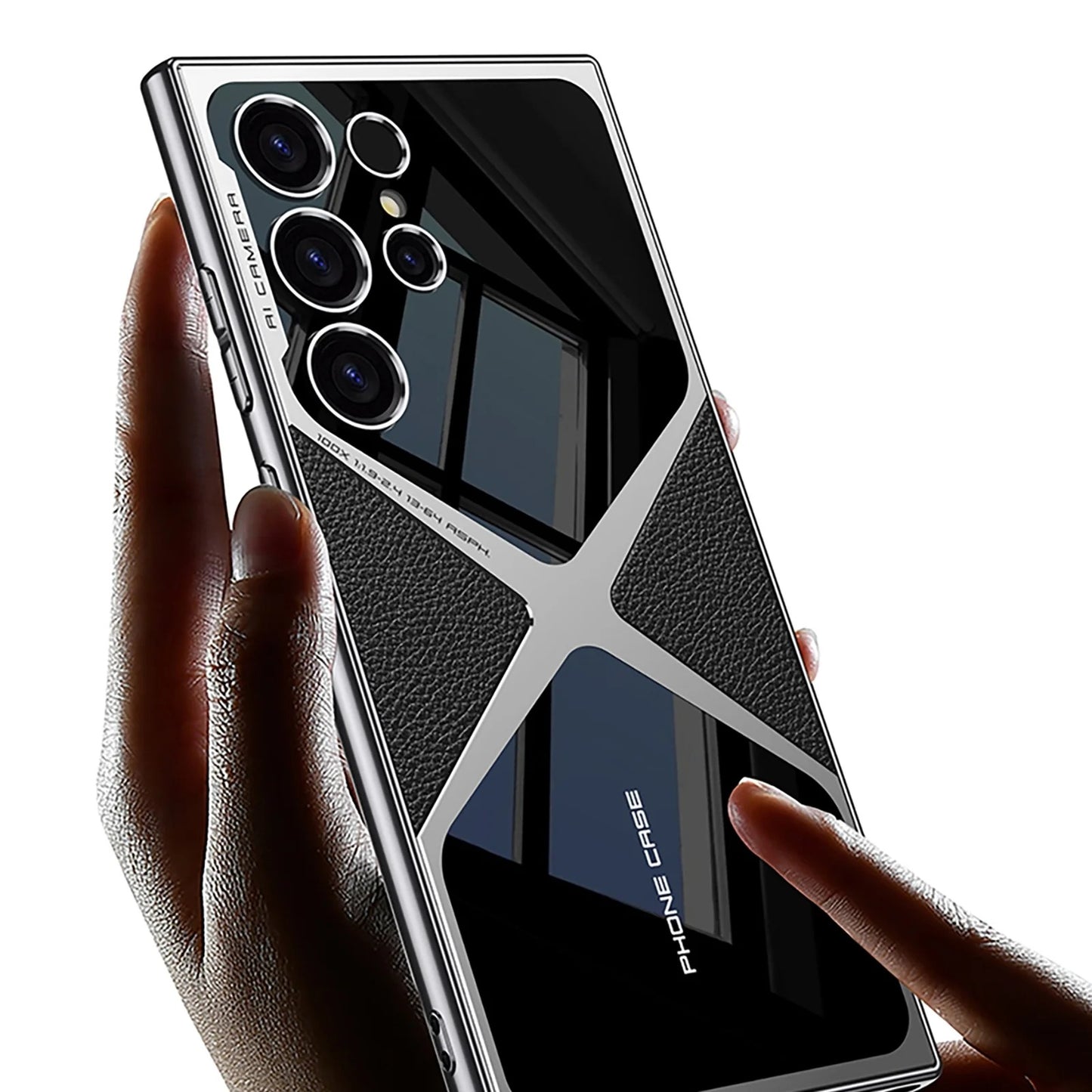 Samsung Galaxy S24 Ultra GKK Synthetic Leather Electroplating Supersonic Speed Shockproof Case