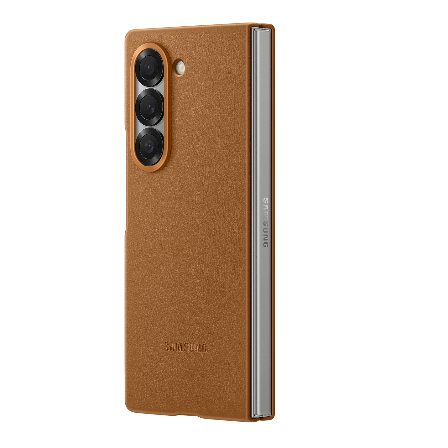 Samsung Galaxy Z Fold6 Leather Back Cover Case - Brown