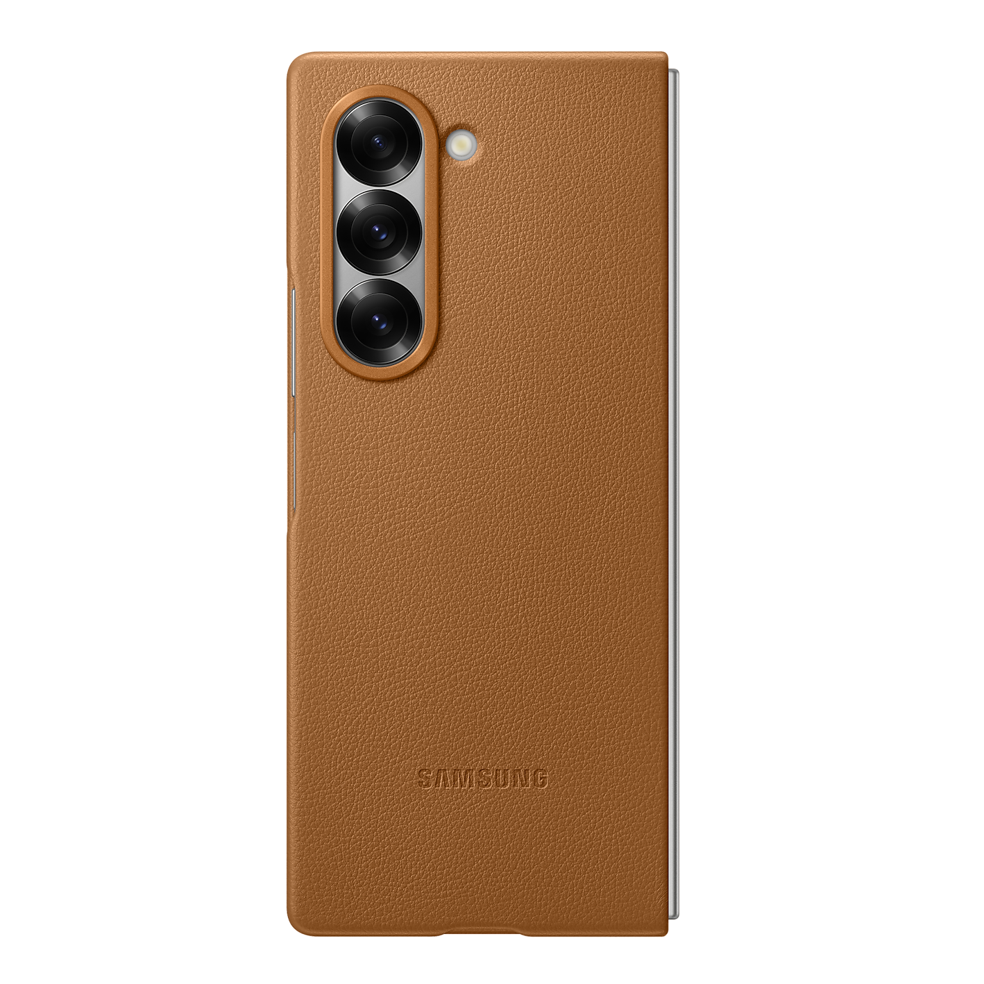 Samsung Galaxy Z Fold6 Leather Back Cover Case - Brown
