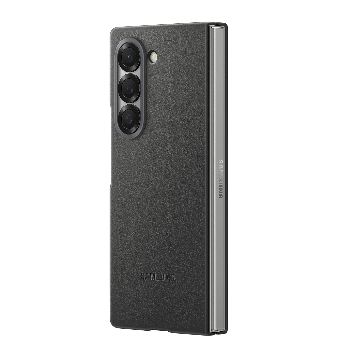 Samsung Galaxy Z Fold6 Leather Back Cover Case - Gray
