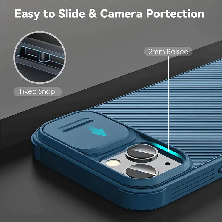 Nillkin iPhone 14 Plus Cam-shield Pro Case with Camera Protection - Blue