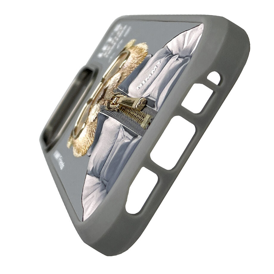 iPhone 16 Pro Nimmy Embroidery Jacket Series Back Cover - Titanium Gray