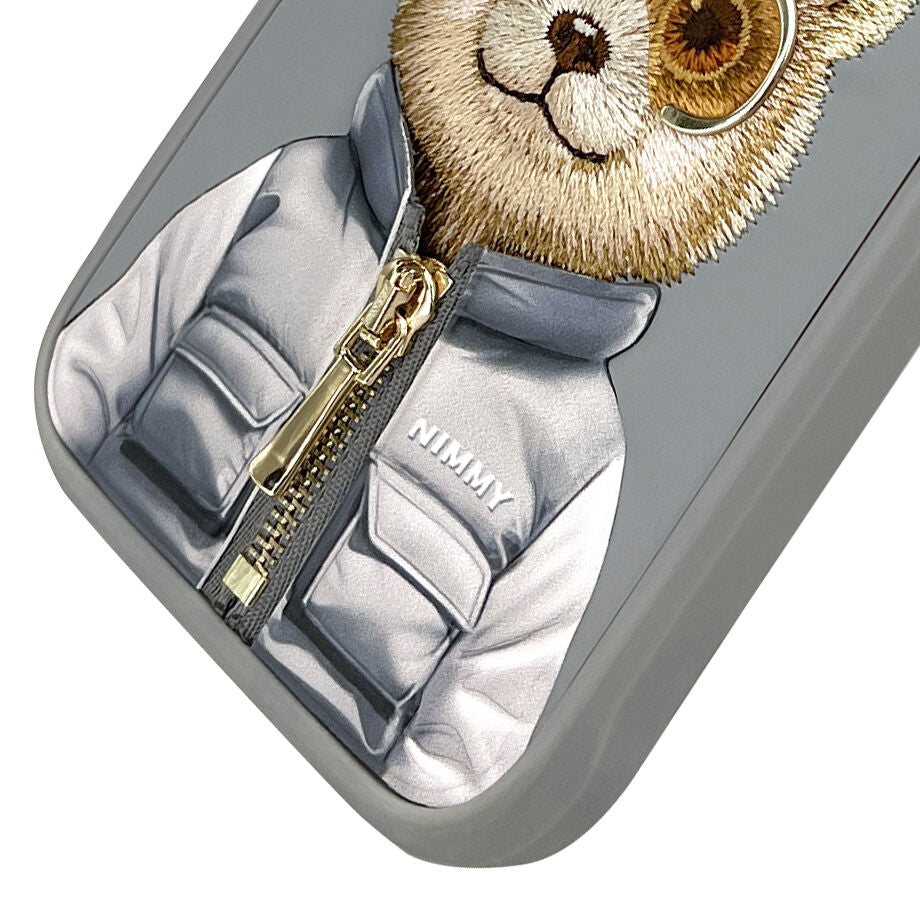 iPhone 16 Pro Nimmy Embroidery Jacket Series Back Cover - Titanium Gray