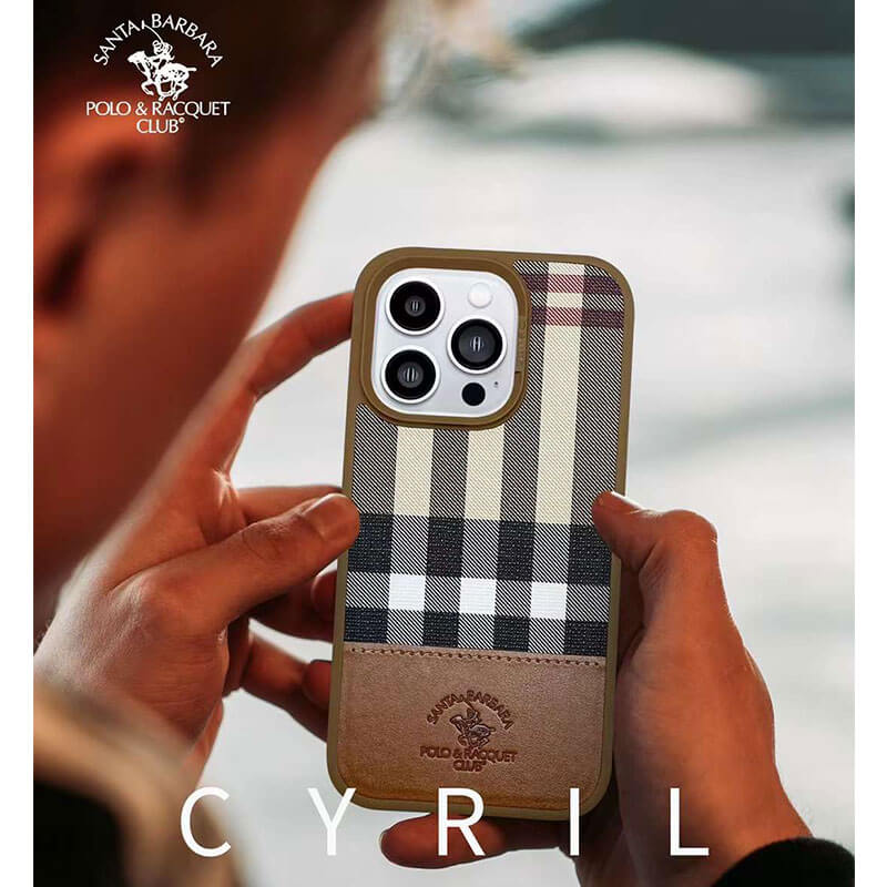 iPhone 14 Pro Max Santa Barbara Cyril Series Genuine Leather Case - Brown