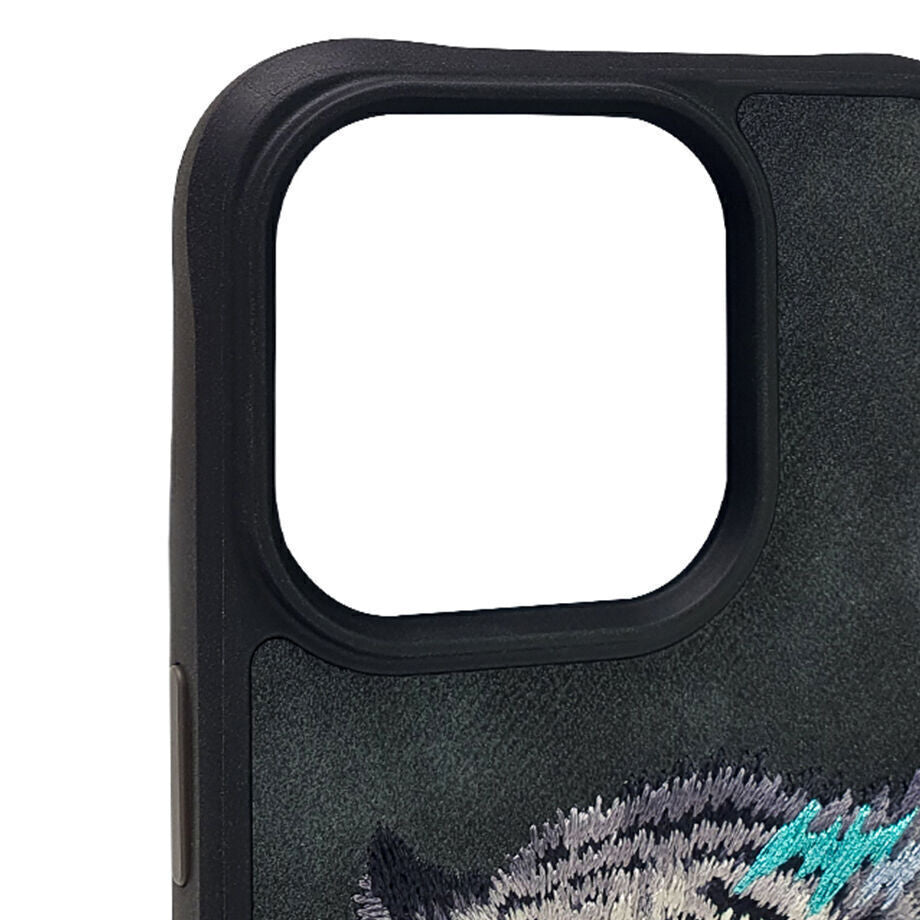 iPhone 15 Pro Max Nimmy Dazzling Series Embroidery Leather Case - Tiger