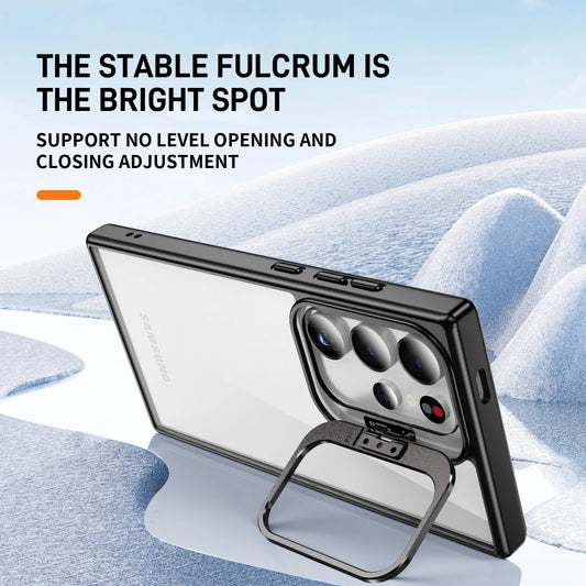 Samsung Galaxy S24 Ultra Camera Metal Stand Shockproof Case
