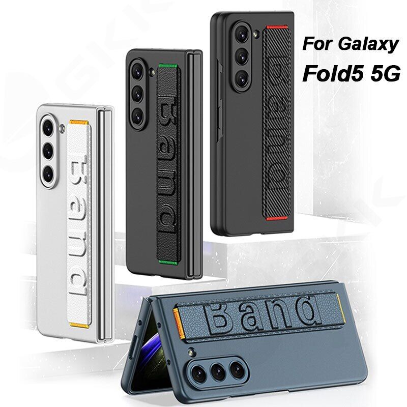 Samsung Galaxy Z Fold 5 Wristband Matte Hard Case - Black