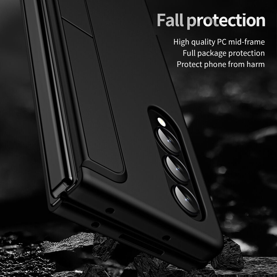 Samsung Galaxy Z Fold 4 Case with Pen Holder & Changable Panel - Purple