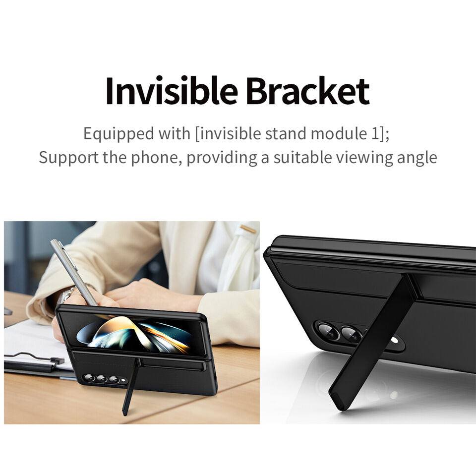 Samsung Galaxy Z Fold 3 Shockproof S Pen Stand Cover-Black