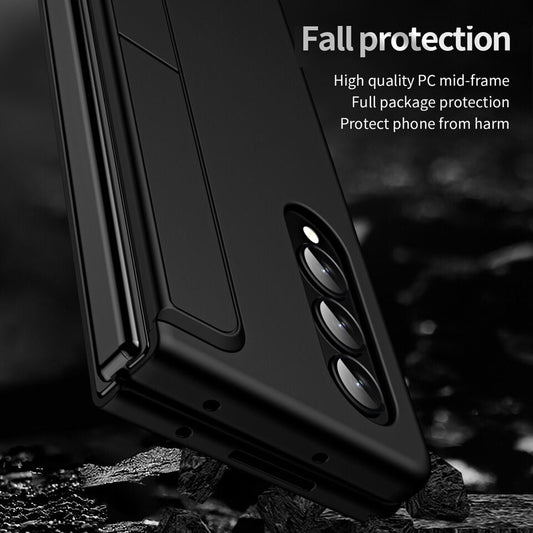 Samsung Galaxy Z Fold 3 Shockproof S Pen Stand Cover-Light Purple