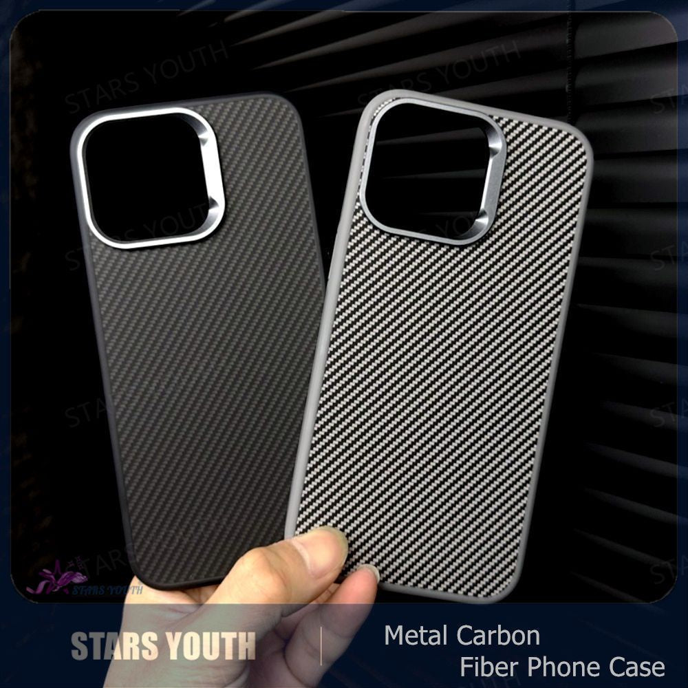 iPhone 15 Pro Max Smooth & Sleek Finish Soft Carbon Texture Case - Titanium