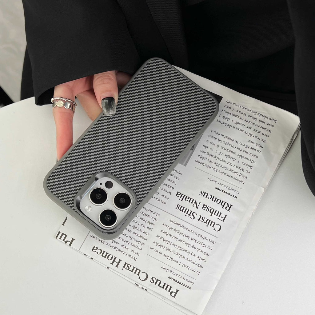 iPhone 15 Pro Max Smooth & Sleek Finish Soft Carbon Texture Case - Titanium