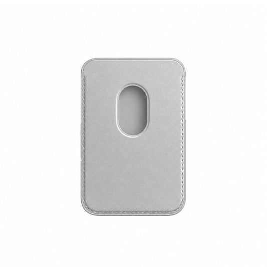Leather MagSafe Wallet – Slim Magnetic Card Holder for iPhone - Silver