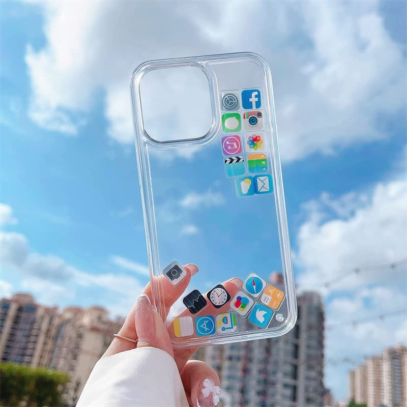 iPhone 13 Floating App Icon with Sand Case - Transparent