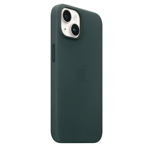 iPhone 14 Max Leather Cover Case - MagSafe Supported - Dark Green
