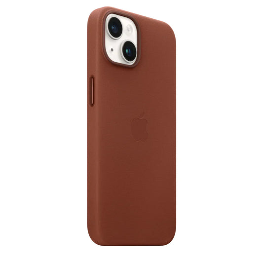 iPhone 14 Max Leather Cover Case - MagSafe Supported - Brown