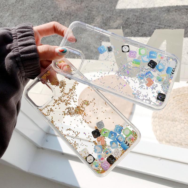 iPhone 13 Floating App Icon with Sand Case - Transparent