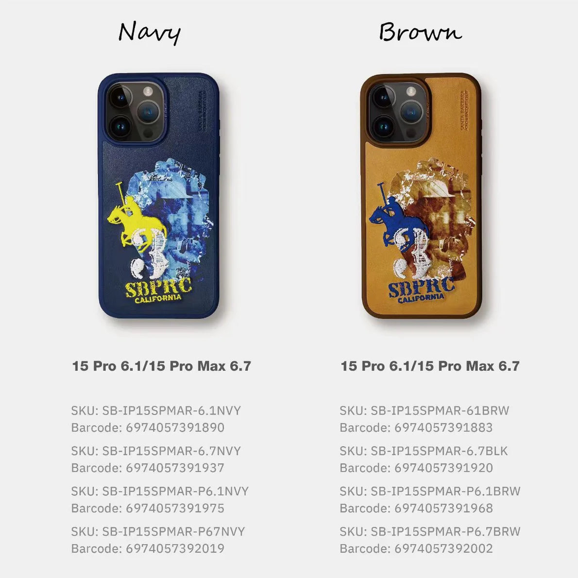 Santa Barbara Marcus Series Genuine Leather Case for iPhone 15 Pro - Blue