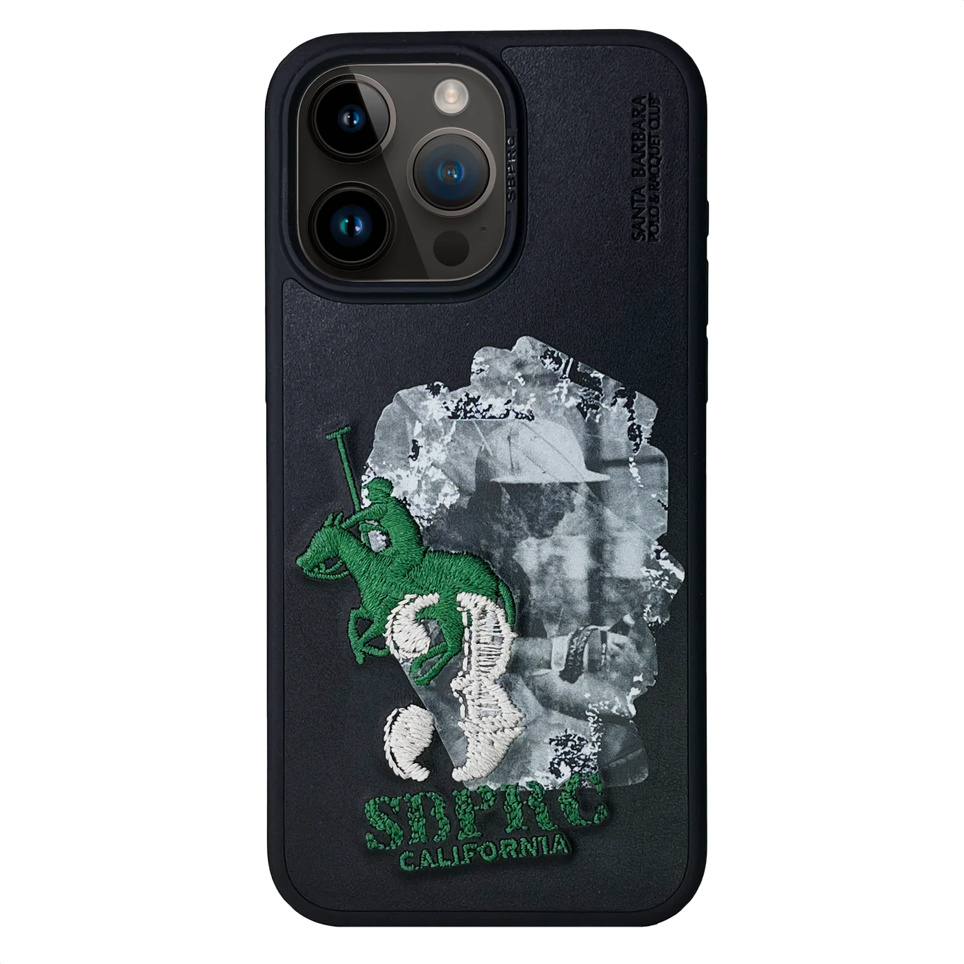 Santa Barbara Marcus Series Genuine Leather Case for iPhone 15 Pro - Black
