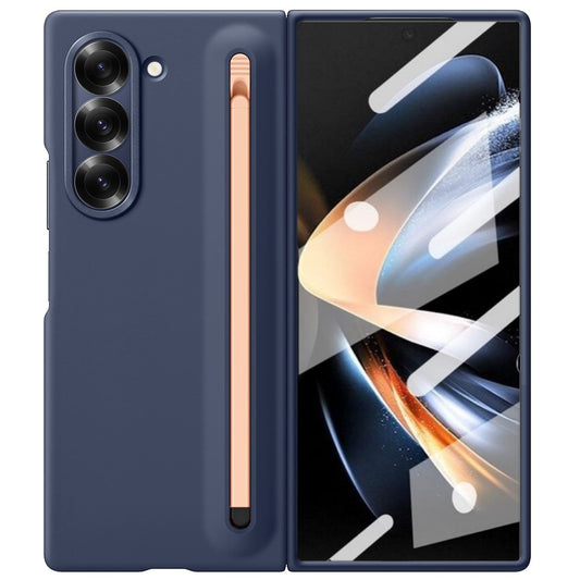 Samsung Galaxy Z Fold 5 Slim Skin Feel S Pen Case with Inbuilt Glass Protection & Stylus - Blue