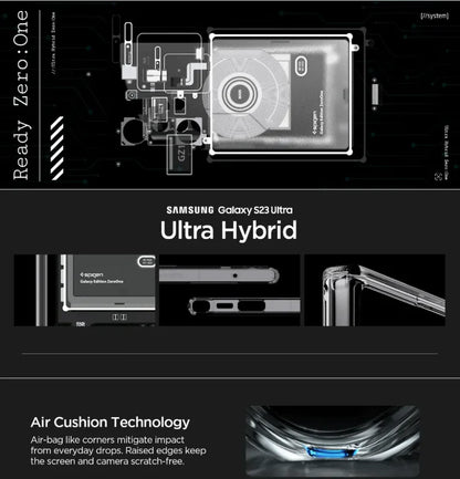 Samsung Galaxy S23 Ultra Zero One Hybrid Shockproof Case - Black