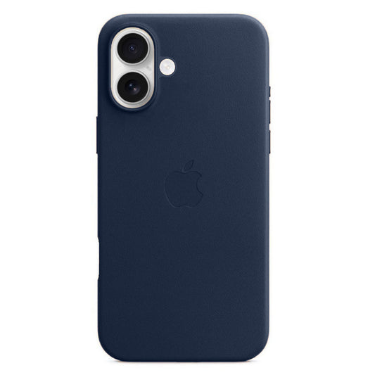 Apple iPhone 16 Leather Back Cover Case - Navy