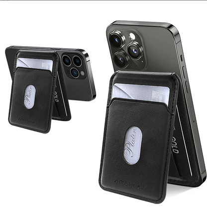 Leather MagSafe Wallet – Magnetic Stand Wallet Three Card Holder for iPhone -  Dark Green